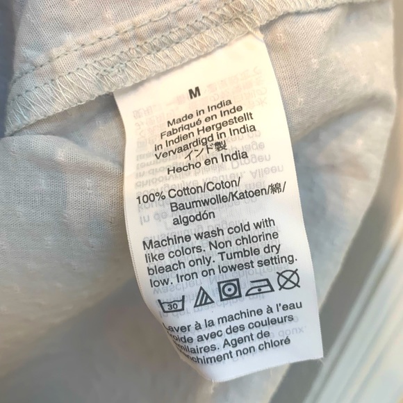 J. Crew Ruffle-trim V-neck popover in clip dot classic sky light blue M - Picture 5 of 6